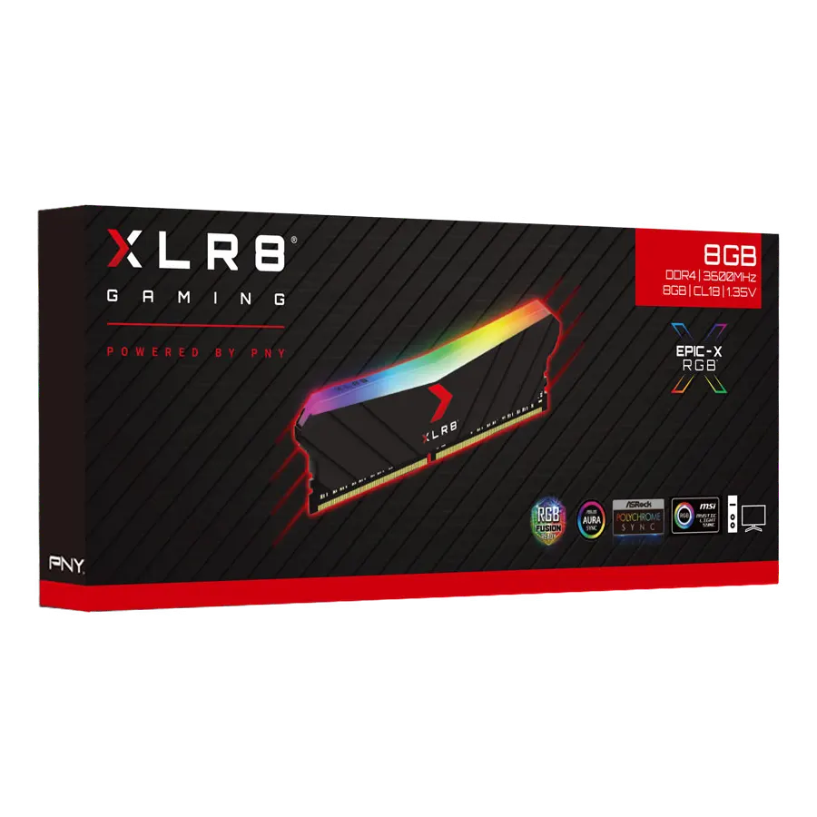 Memoria RAM PNY XLR8 RGB DDR4 8GB 3600MHz CL18 Negra